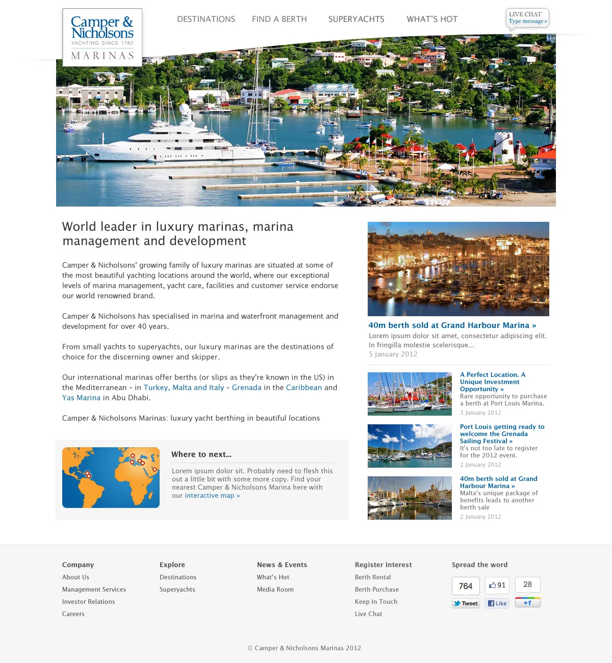 View of the C&N homepage
